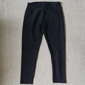 Black Textured Leggings